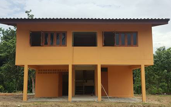 ก่อสร้างบ้านพักครูโรงเรียนบ้านศรีประชา